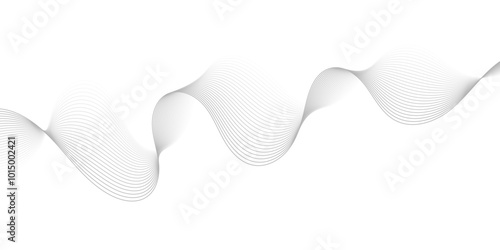 Gray wave curve lines abstract background with flowing particles. Digital energy waves technology concept. Modern backdrop design for business, presentation, banner.