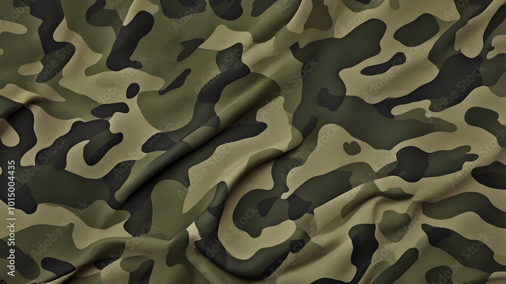Naklejka premium Green Abstract Stylish Camouflage Military Pattern