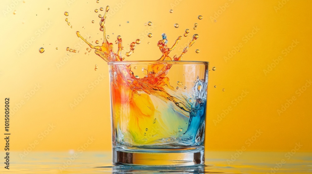 Vibrant Splash of Color in a Glass Vibrant Splash of Color in a Glass