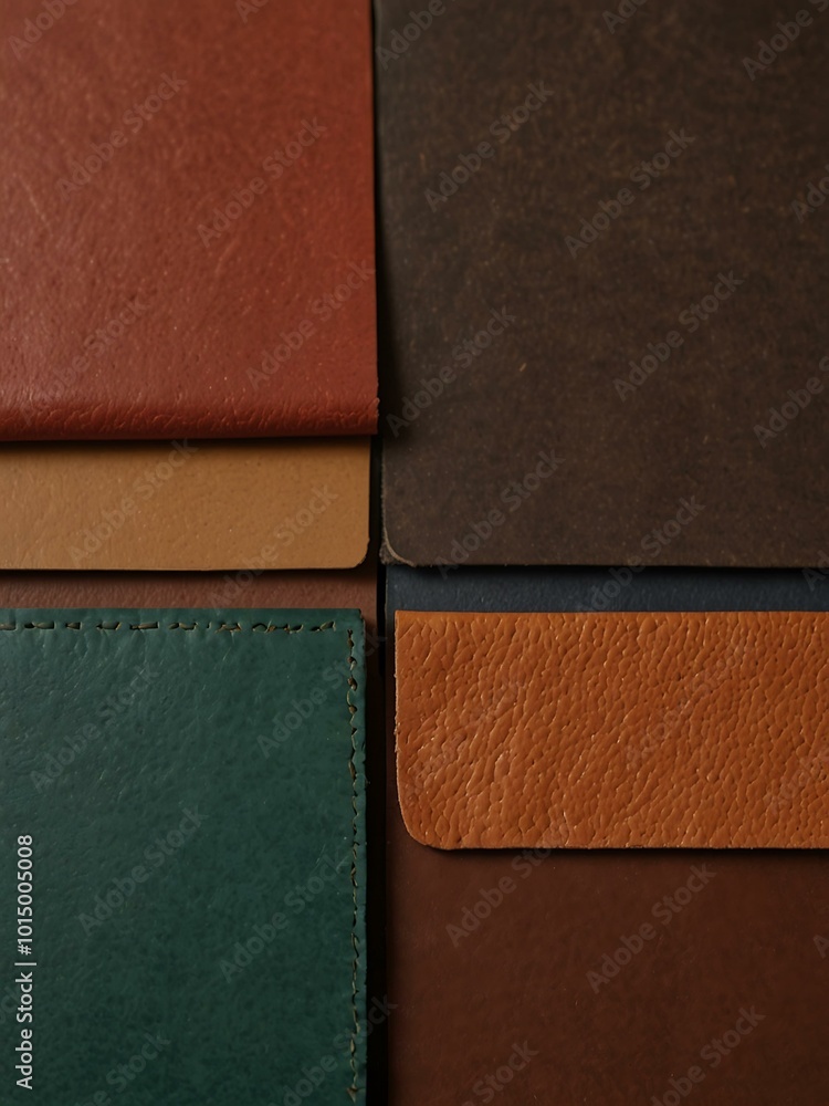 Fototapeta premium Photo of assorted leather samples in various colors.