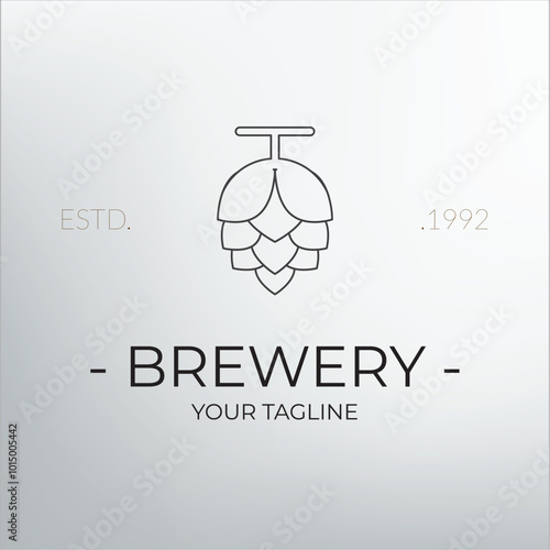 brewery logo icon design vector template