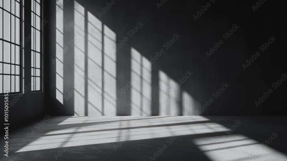 abstract. minimalistic background for product presentation. walls in large empty room greyish white. can full of sunlight. Loft wall or minimalist wall. Shadow, light from windows to plaster wall. abstract. minimalistic background for product presentation. walls in large empty room greyish white. can full of sunlight. Loft wall or minimalist wall. Shadow, light from windows to plaster wall.