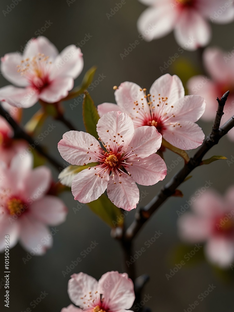 Fototapeta premium Pink sakura flower with five petals