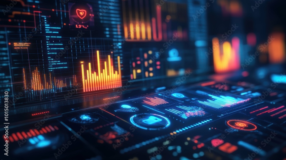 Modern marketing strategy concept with data analytics and graphs, sleek design, on a tech-inspired background Modern marketing strategy concept with data analytics and graphs, sleek design, on a tech-inspired background