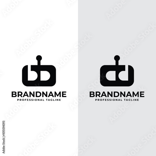 Letters bD Cd ad Robot Head Logo