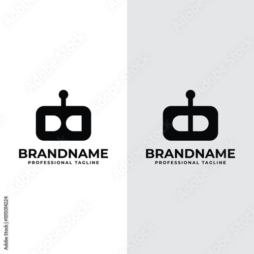 Letters DC Da CD aD Robot Head Logo