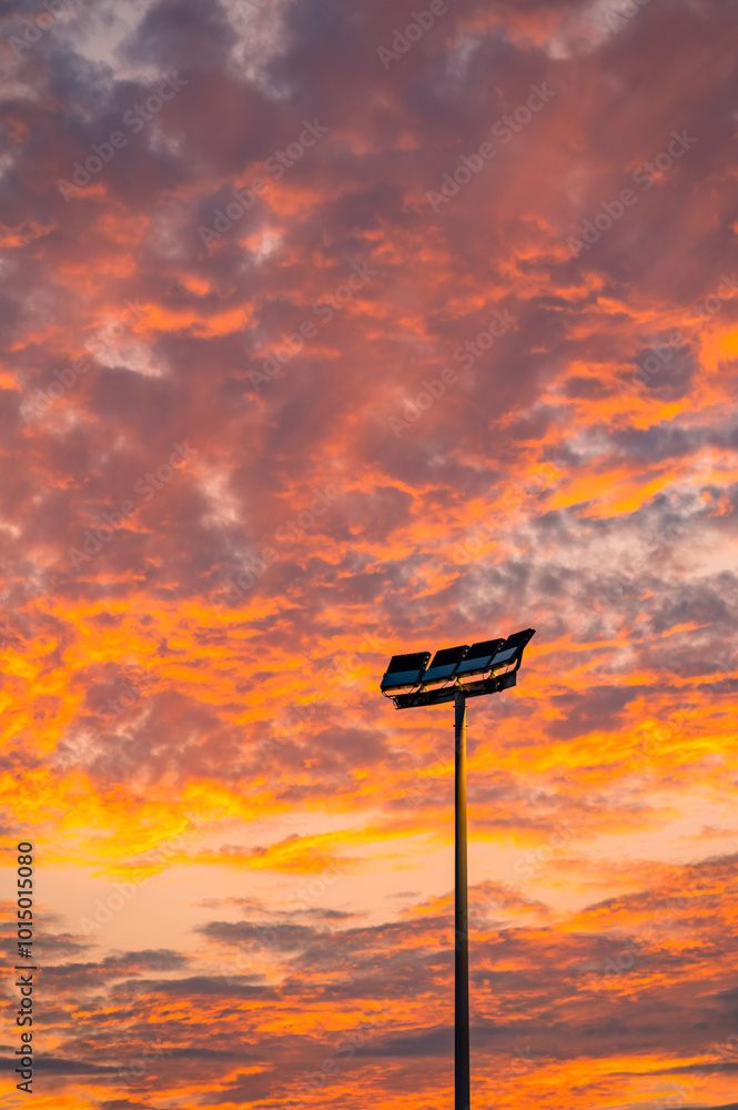 Orange sunset scenery in the dusk sky. Orange sunset scenery in the dusk sky.