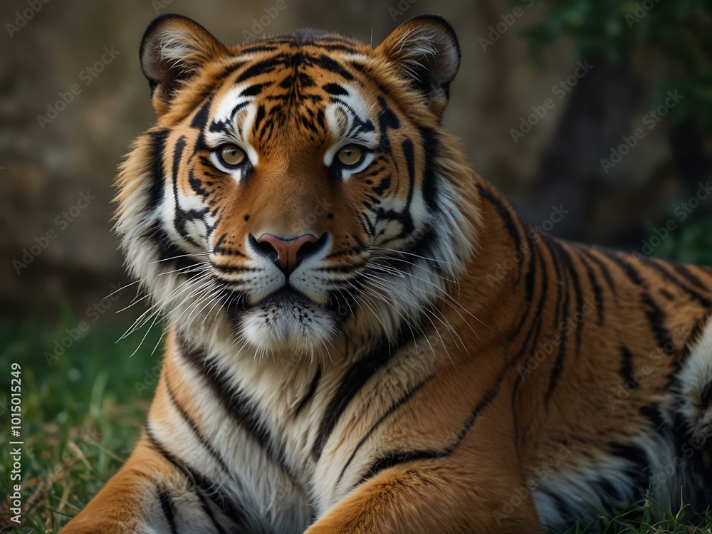 Portrait of a majestic tiger. Portrait of a majestic tiger.