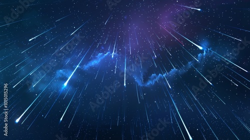 Stunning Abstract Meteor Shower Against Vibrant Cosmic Sky - Space Phenomenon Background