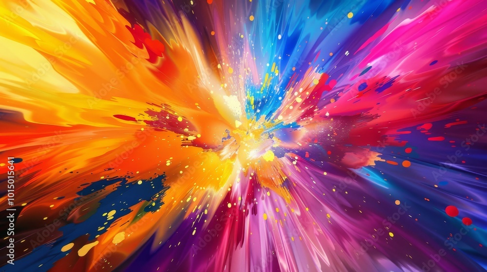 Vivid Abstract Color Explosion Representing Creativity and Energy in Dynamic Motion Vivid Abstract Color Explosion Representing Creativity and Energy in Dynamic Motion