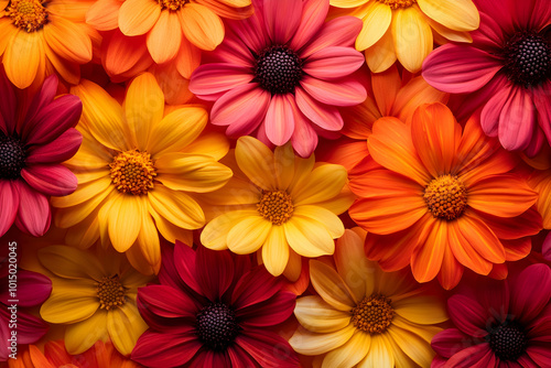 Vibrant Flower Bouquet - Close-up of Colorful Blooms