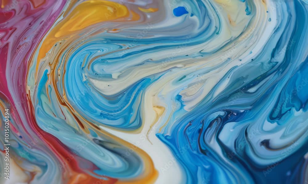 Swirling vibrant colors create abstract masterpiece reminiscent of flowing river. Swirling vibrant colors create abstract masterpiece reminiscent of flowing river.
