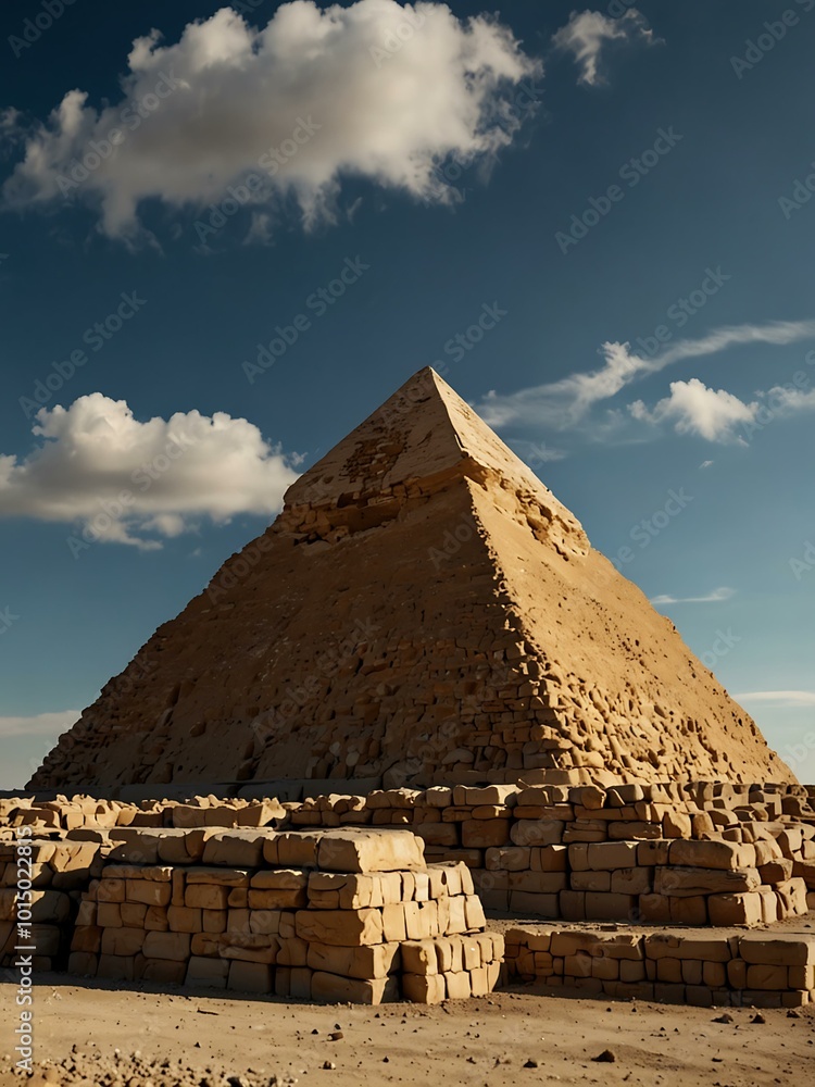 Pyramid of gold against a clear blue sky. Pyramid of gold against a clear blue sky.