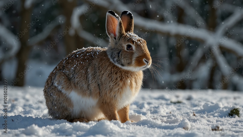 Fototapeta premium Rabbit in the snow