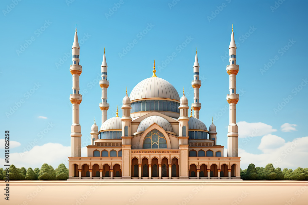 Naklejka premium Elegant Mosque Designs: A Blend of Tradition and Modernity