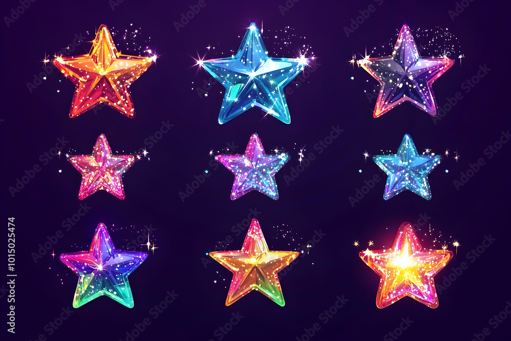 Shiny Colorful Starburst 3D Illustration Shiny Colorful Starburst 3D Illustration