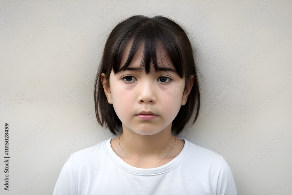 Portrait of a Sad Face with Isolated Background Generative AI illustration Portrait of a Sad Face with Isolated Background Generative AI illustration