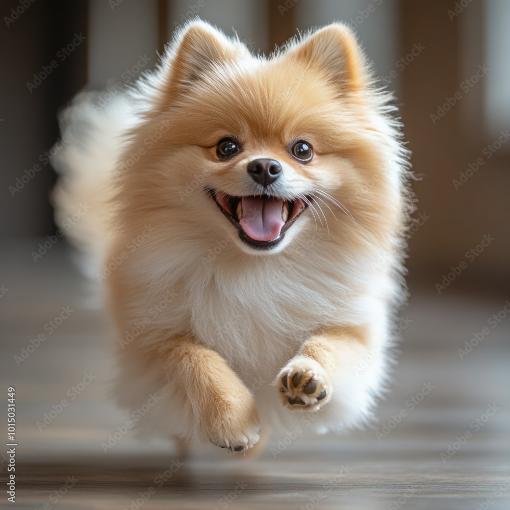 Fluffy Pomeranian in Joyful Run - Perfect for Pet and Animal Projects Fluffy Pomeranian in Joyful Run - Perfect for Pet and Animal Projects