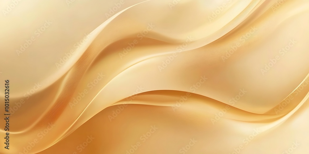Obraz premium Soft Golden Fabric Waves Abstract Background