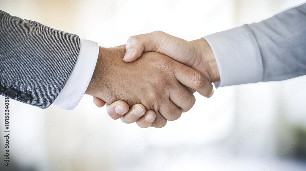 Close-up of two hands shaking in agreement, showcasing partnership and collaboration in a professional setting. Close-up of two hands shaking in agreement, showcasing partnership and collaboration in a professional setting.