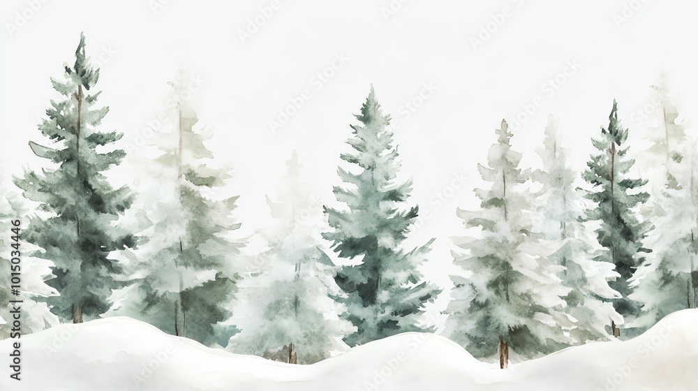 A serene winter landscape with snow-covered pine trees. Perfect for holiday backgrounds and seasonal designs. A serene winter landscape with snow-covered pine trees. Perfect for holiday backgrounds and seasonal designs.