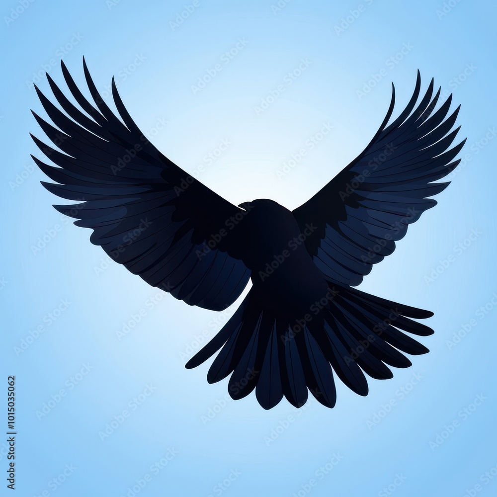 Fototapeta premium Swallowtail Kite Silhouette in Flight on White Background