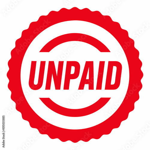 Red Unpaid Stamp on White Background - Financial and Business Alert

