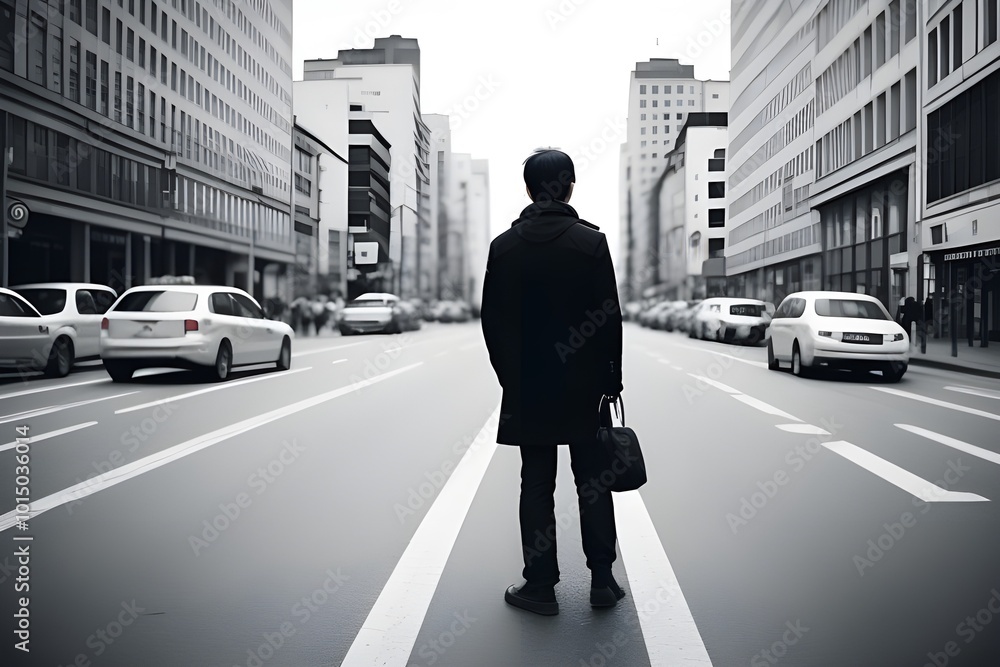 Urban Concerns in a Busy Cityscape Generative AI illustration Urban Concerns in a Busy Cityscape Generative AI illustration