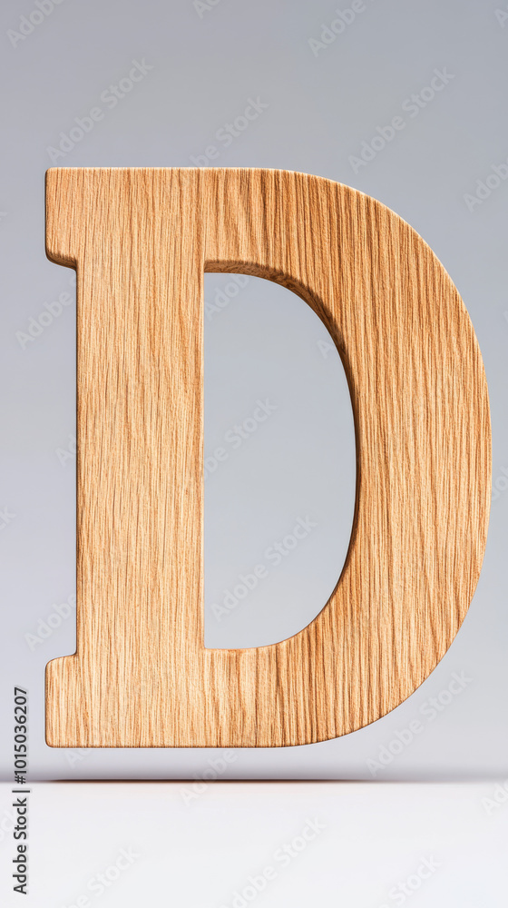 Wooden letter D, a simple and elegant design. Perfect for crafts, home decor, or educational purposes. Wooden letter D, a simple and elegant design. Perfect for crafts, home decor, or educational purposes.