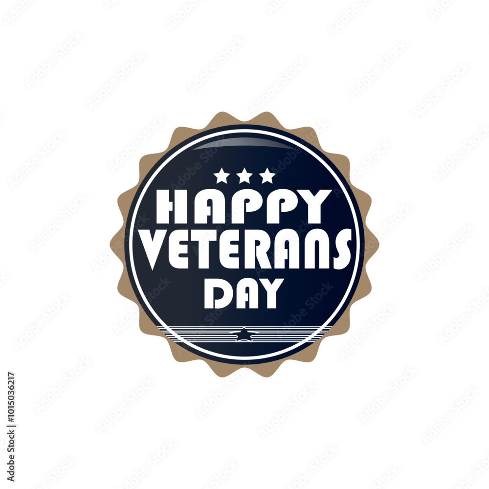 Happy Veterans Day Badge with Patriotic Design for Military Appreciation. Happy Veterans Day Badge with Patriotic Design for Military Appreciation.