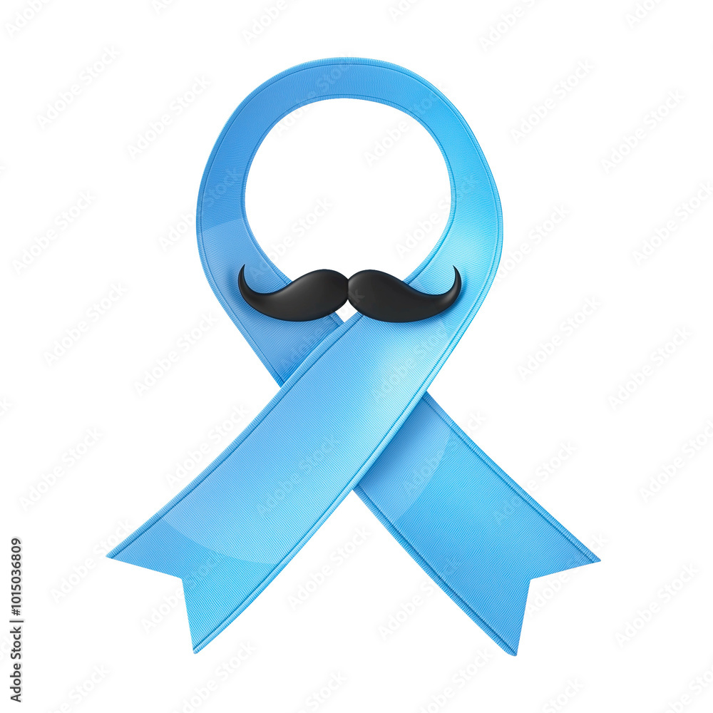 November prostate cancer awareness month blue ribbon with a mustache November prostate cancer awareness month blue ribbon with a mustache