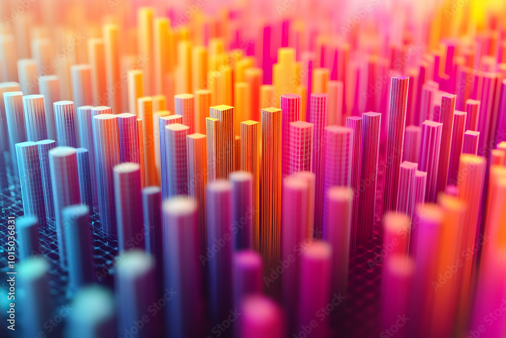 Abstract 3D Background with Colorful Towers Abstract 3D Background with Colorful Towers