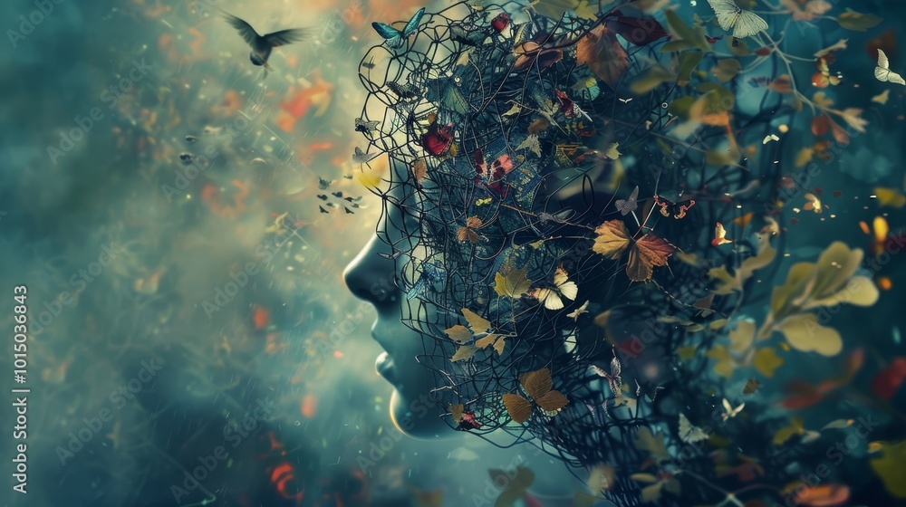 Abstract representation of the human mind trapped in a cage of illusions and doubts Abstract representation of the human mind trapped in a cage of illusions and doubts