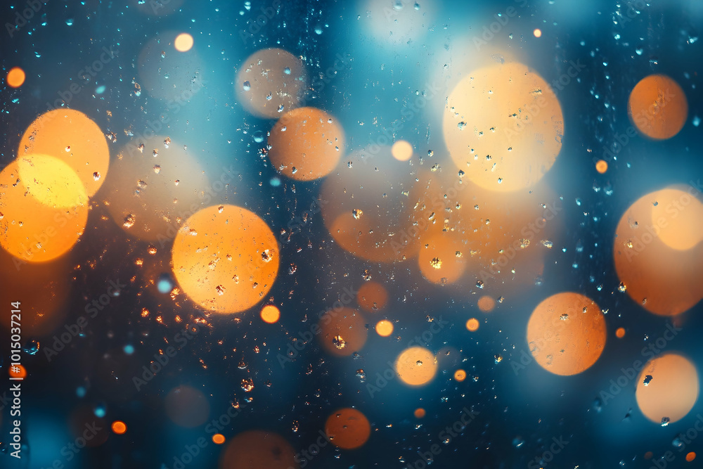 Raindrops on Glass with Bokeh Lights Abstract Background Raindrops on Glass with Bokeh Lights Abstract Background