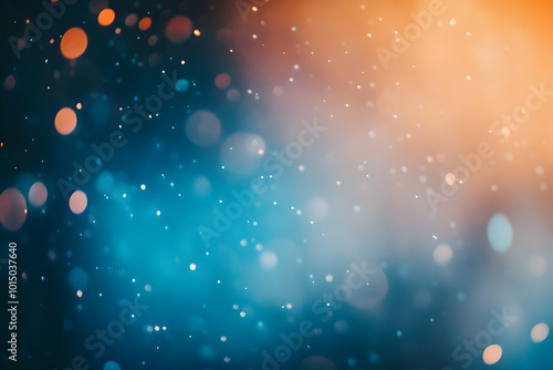 Abstract Blue and Orange Blurred Bokeh Background photo