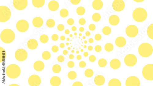 黄色いスパイラル水玉模様の背景素材　16：9