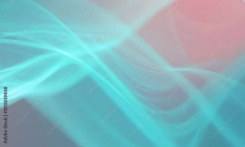Luminous teal line on soft pink and gray background. Luminous teal line on soft pink and gray background.