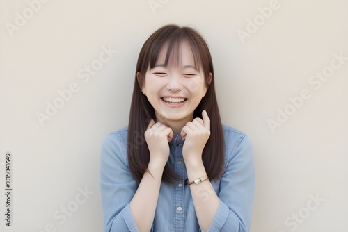 Happy Laughter Woman Isolated on White Background Generative AI illustration