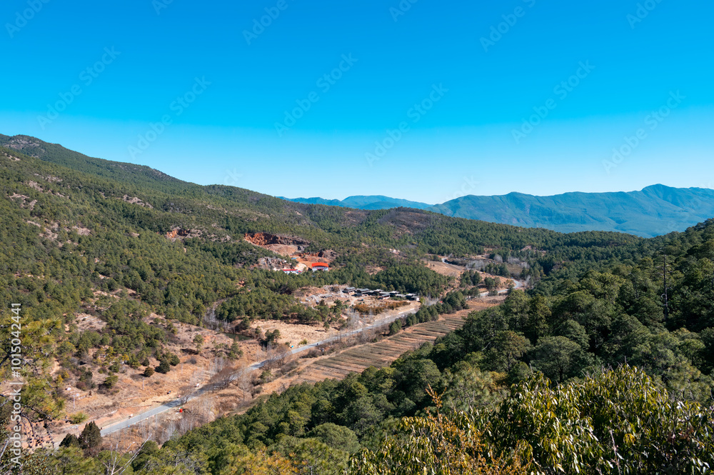 Plateau Mountain Scenery Under Blue Sky Plateau Mountain Scenery Under Blue Sky