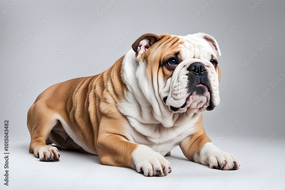 Bulldog on white background, AI generated Bulldog on white background, AI generated