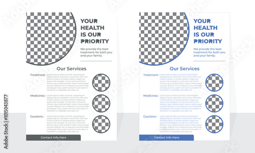 Medical flyer with circular shapes along with proper spacing to provide information