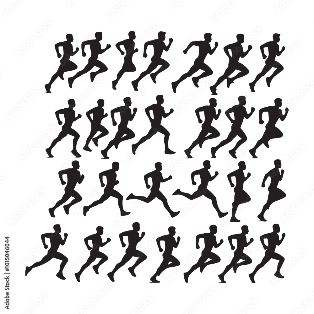 Running men silhouettes Running men silhouettes