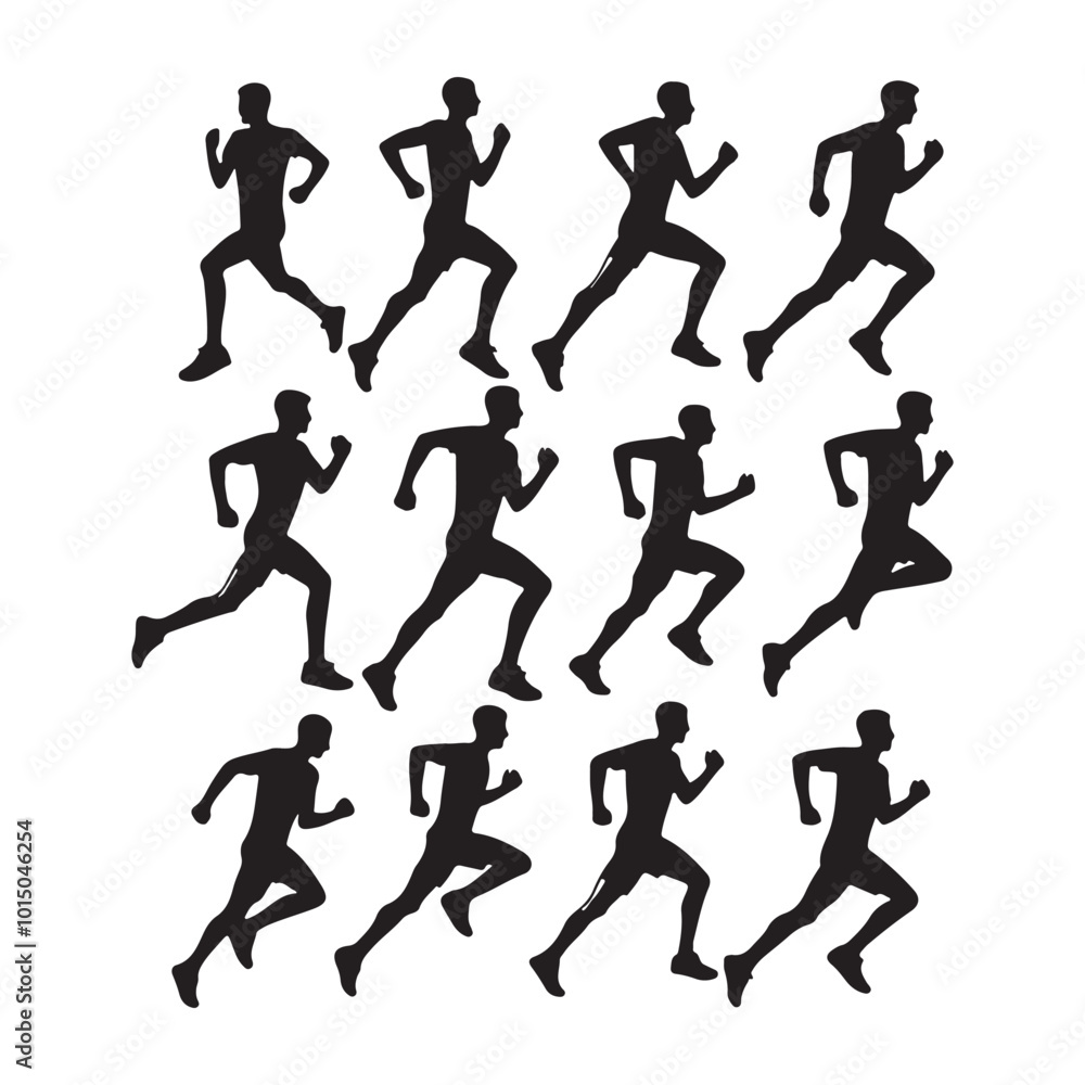 Running men silhouettes Running men silhouettes