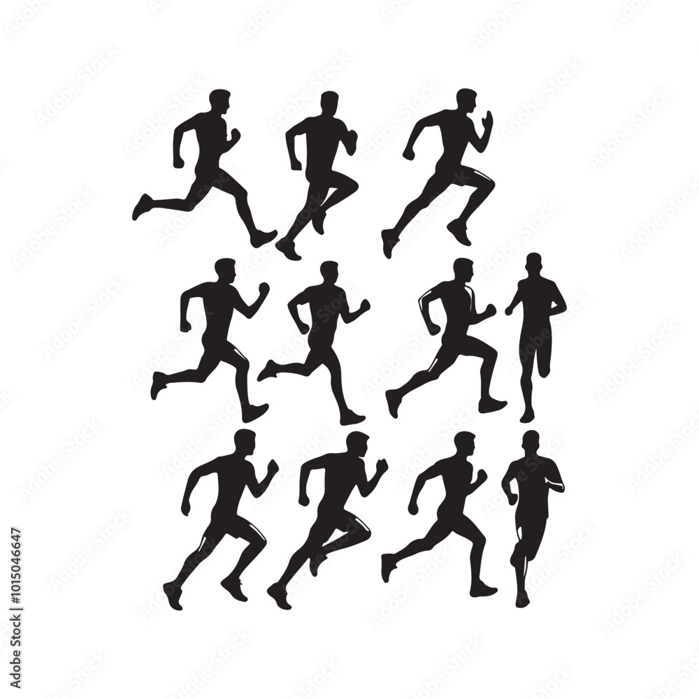 Running men silhouettes Running men silhouettes