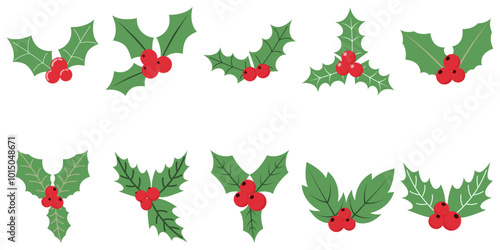 Christmas Holly Berries Element