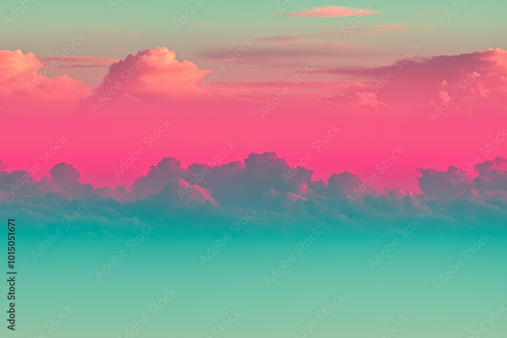 Ethereal Sunset Sky with Vibrant Gradient Clouds Ethereal Sunset Sky with Vibrant Gradient Clouds