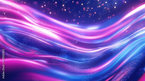 Neon Futuristic Abstract Background with Vibrant Purple, Blue, and Pink Streaks. 3D Render