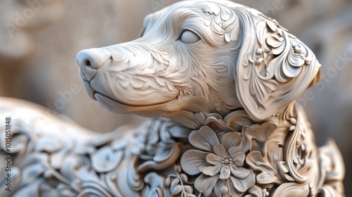 Ornamental Dog Pattern 3d animation