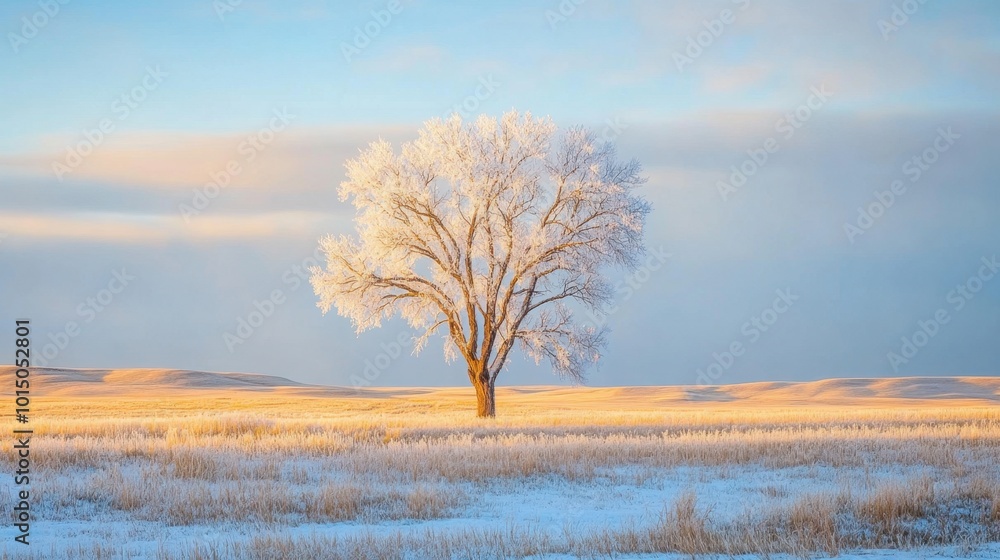 A lone tree stands out in a serene winter meadow, its branches dusted with snow, offering a peaceful moment of reflection in the cold landscape. A lone tree stands out in a serene winter meadow, its branches dusted with snow, offering a peaceful moment of reflection in the cold landscape.