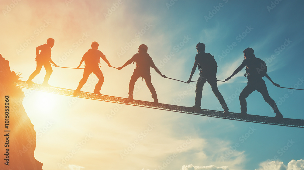 Fototapeta premium Encourage team members to take calculated risks, providing support and guidance to help them navigate potential challenges.